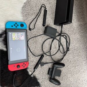 Nintendo Switch with Vibrant Red and Blue Joy-Con